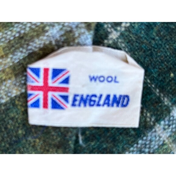 Vintage Green England Wool Plaid Neck Tie Mens Size Large - Picture 3 of 7